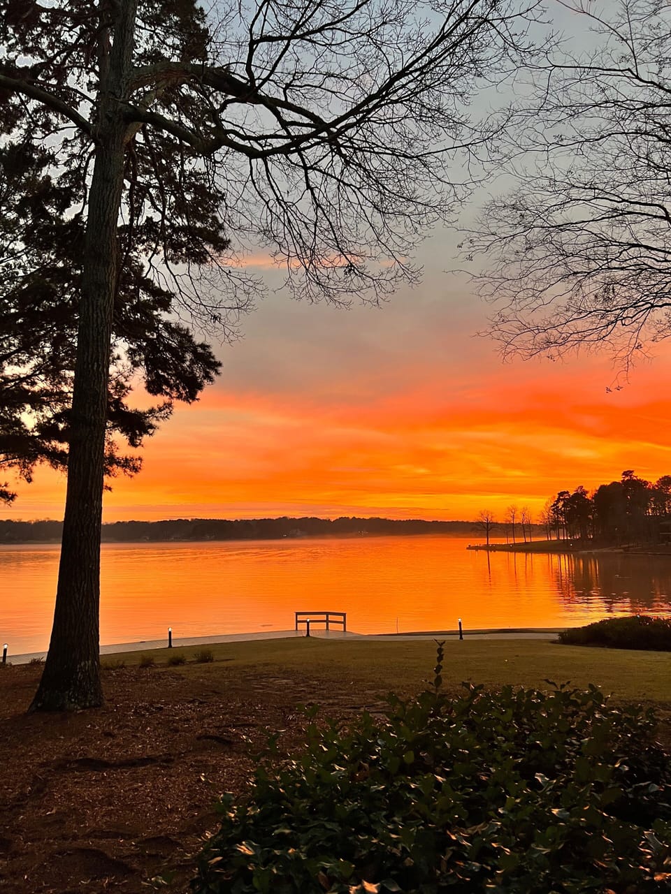 Gorgeous sunset view from back porch….Sunset Pointe