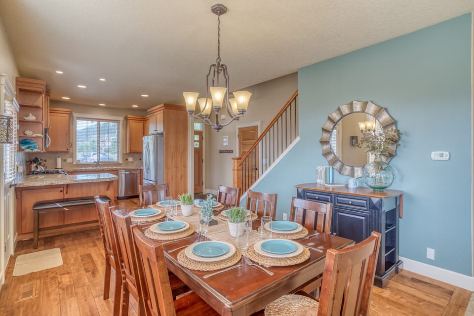 Dining Area with Stairway View