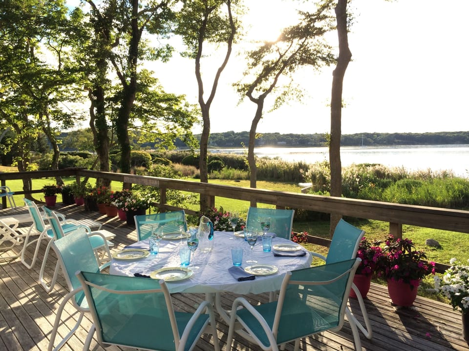 perfect setting for lunch on the deck