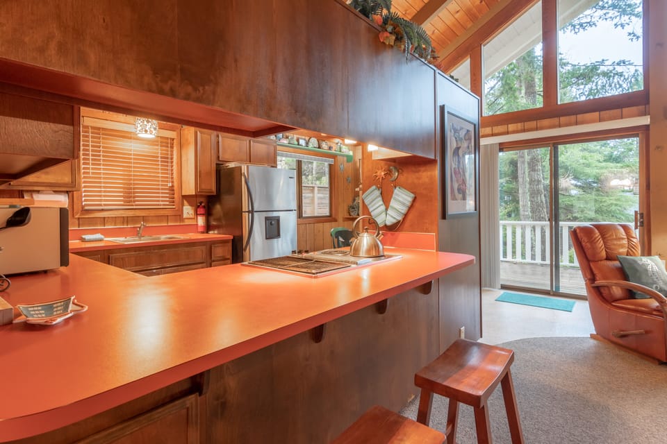 Bar seating for kitchen area