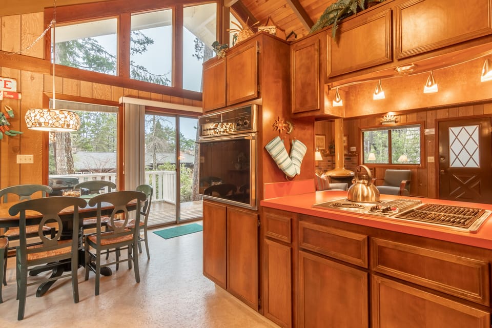 Kitchen with open space for movement