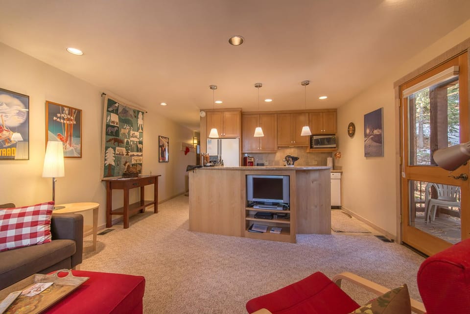 View from living room towards kitchen