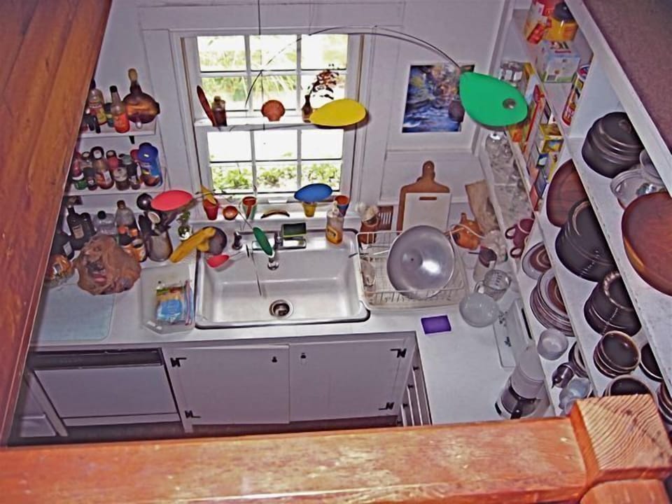View of kitchen from balcony