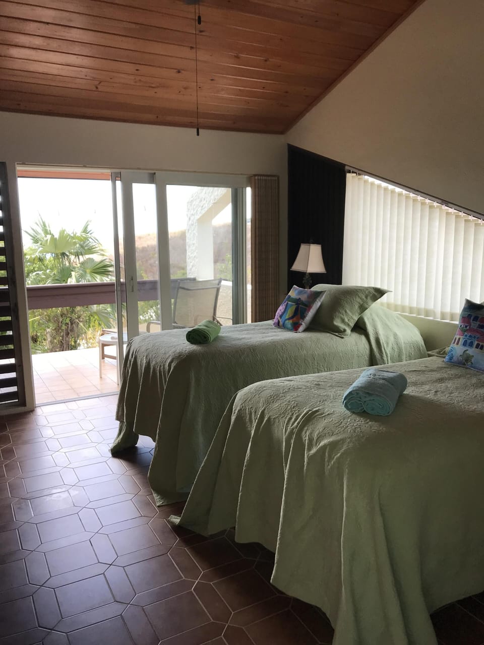 Guest bedroom can be twin beds or King bed with deck and view