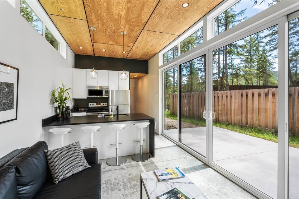 Spacious living area with sofa bed