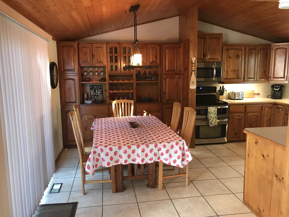 Access to the backyard from the dining area