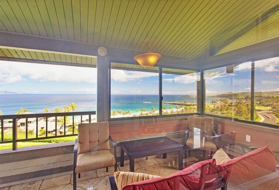 A cozy seating area on the lanai may be your favorite lounging space