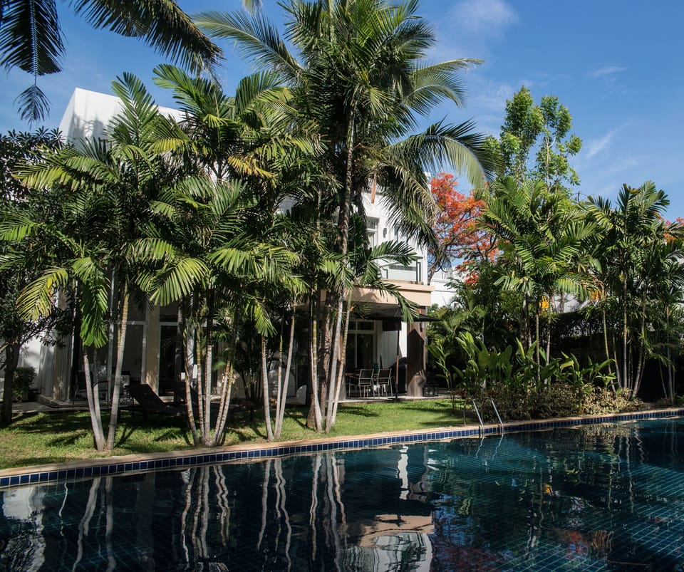 View from across the pool