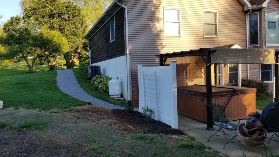 Walking path to walkout basement apartment 