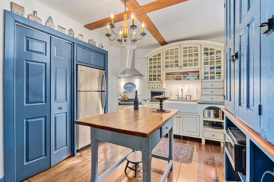 Your private dining room furnished with period antiques....