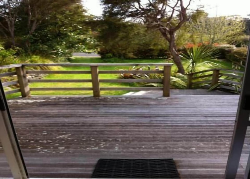 the driveway from the front deck - the living room opens onto this deck. 