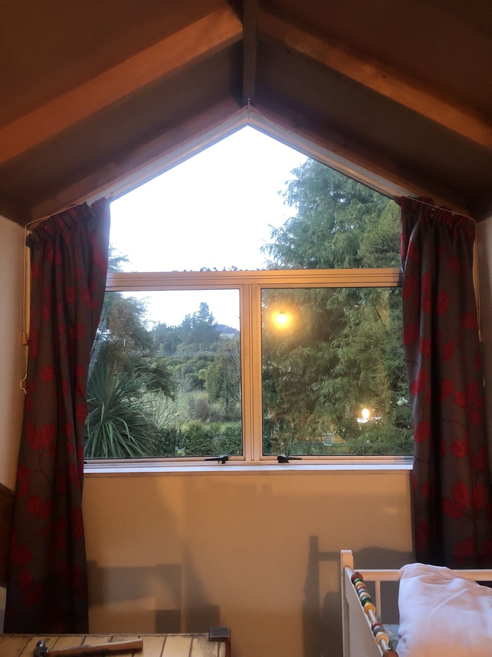 gable window in the mezzanine bedroom 