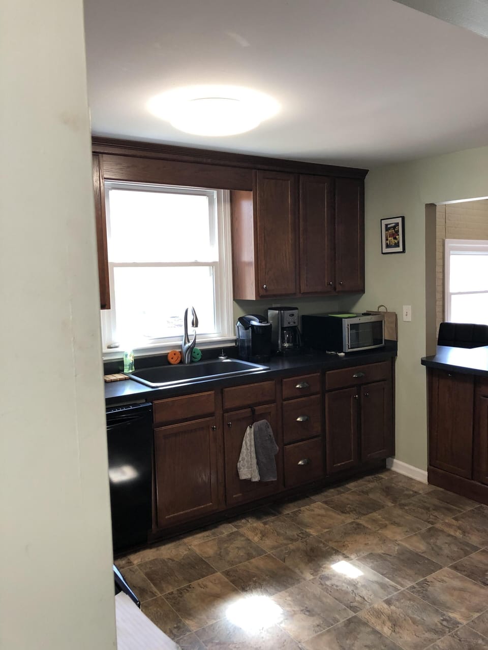 When entering the home you walk into a spacious custom kitchen. 