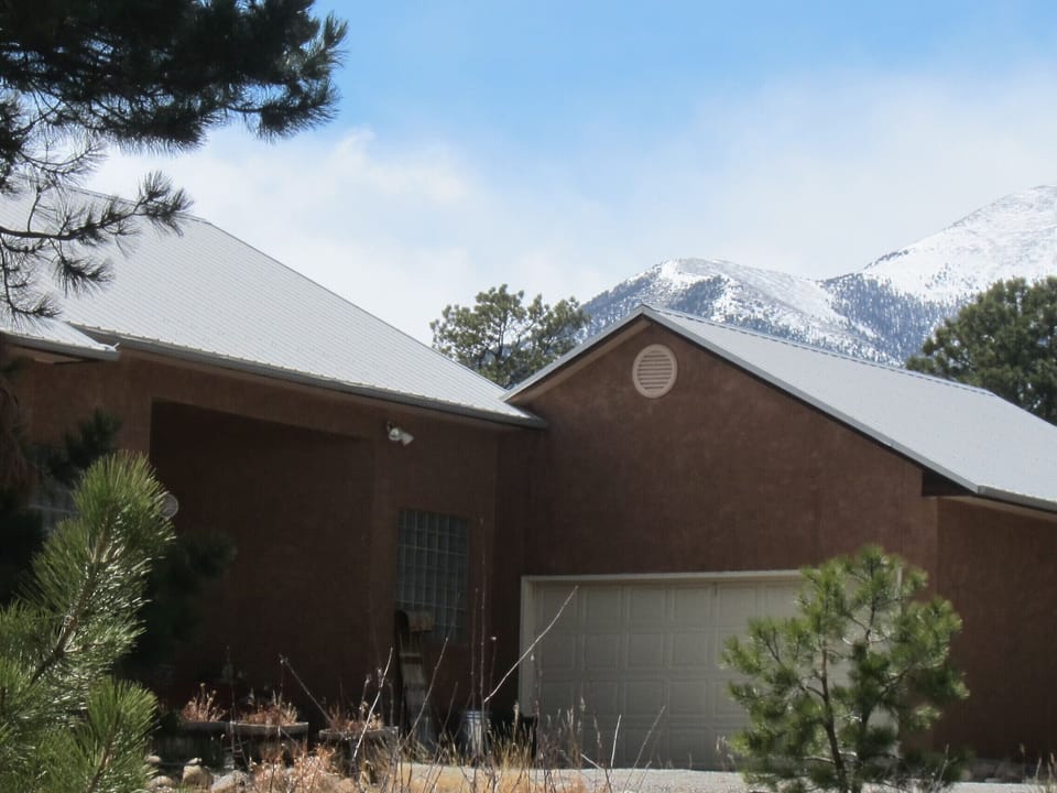 Great mountain views visible from the house. 