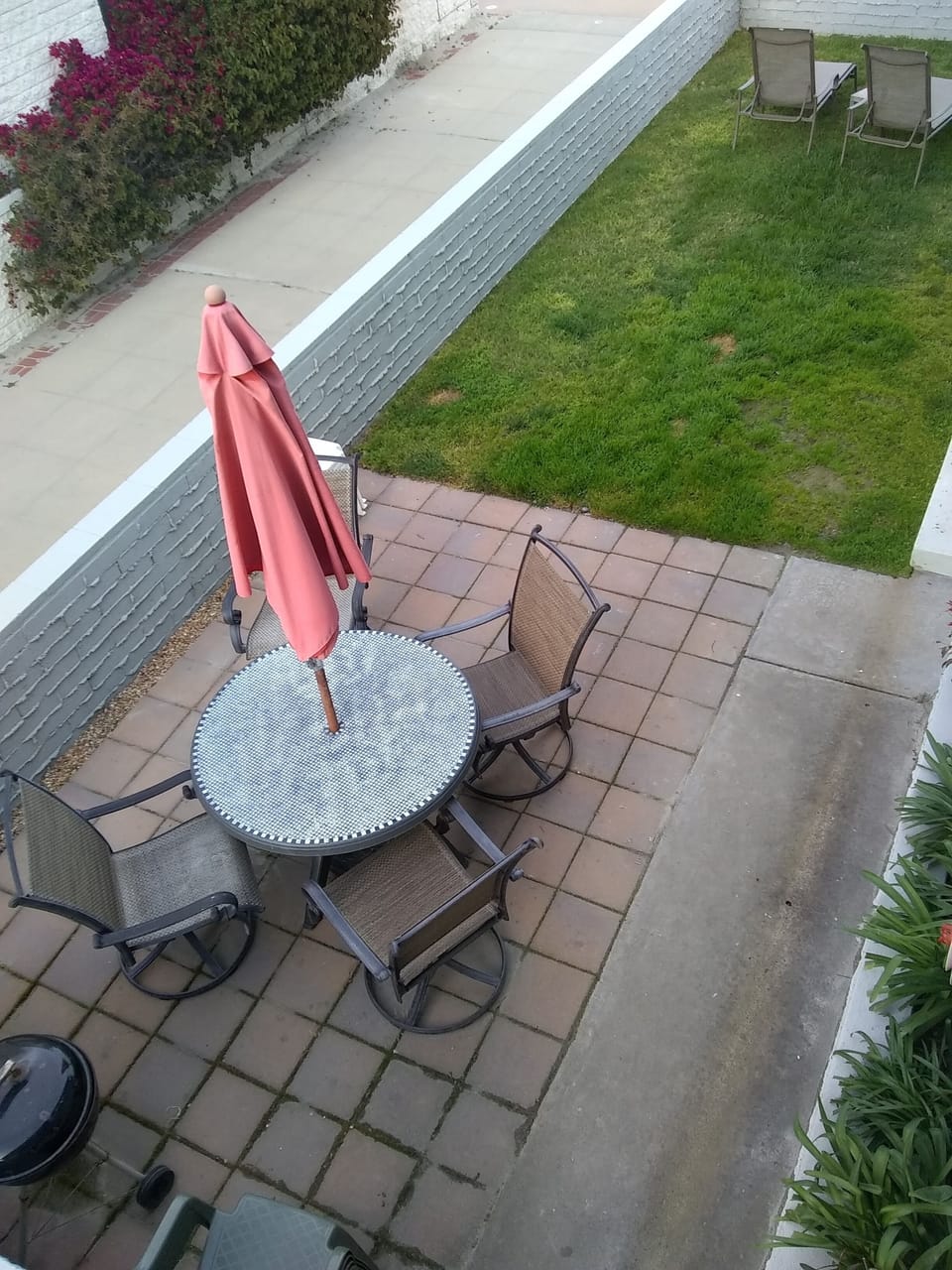 Side yard is communal area during your stay