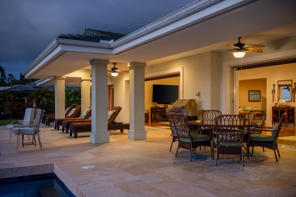 expansive patio dining and lounging area