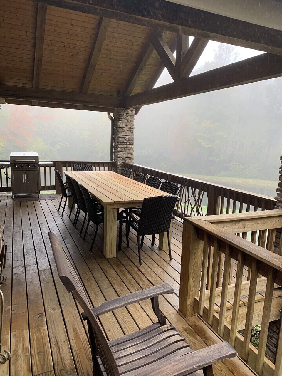 Covered Front Porch Dining Area