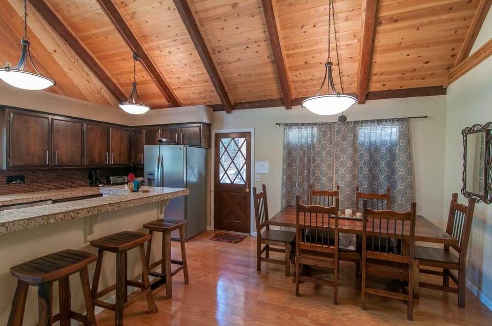 Dining area and bar area in kitchen