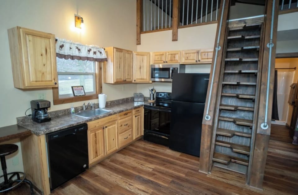 Kitchen and Stairs to the Loft