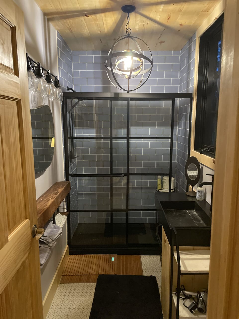 Bathroom with glass shower 