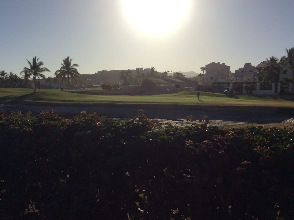 Overlooking golf course