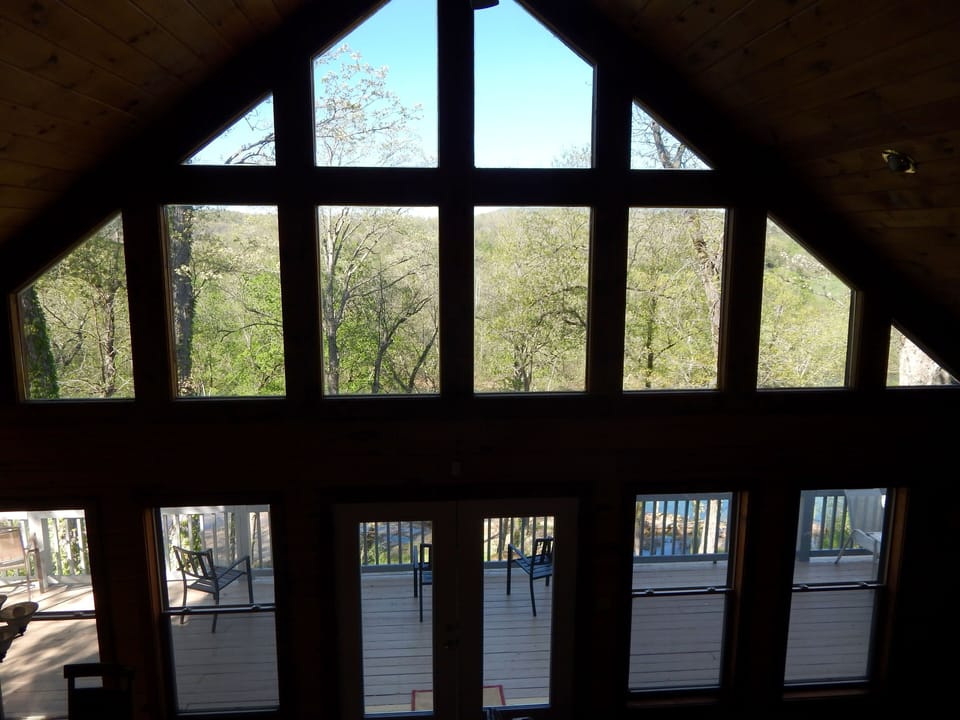 Floor To ceiling windows. Amazing views of the Current River