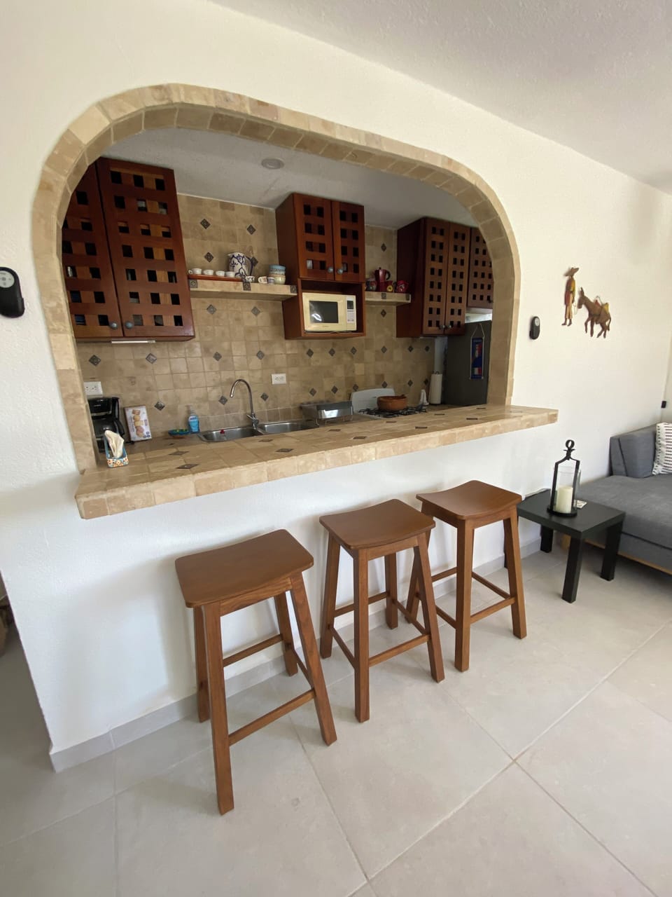 Counter and stools
