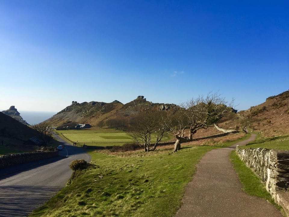 The amazing landscape in the Valley of the Rocks which is in walking distance