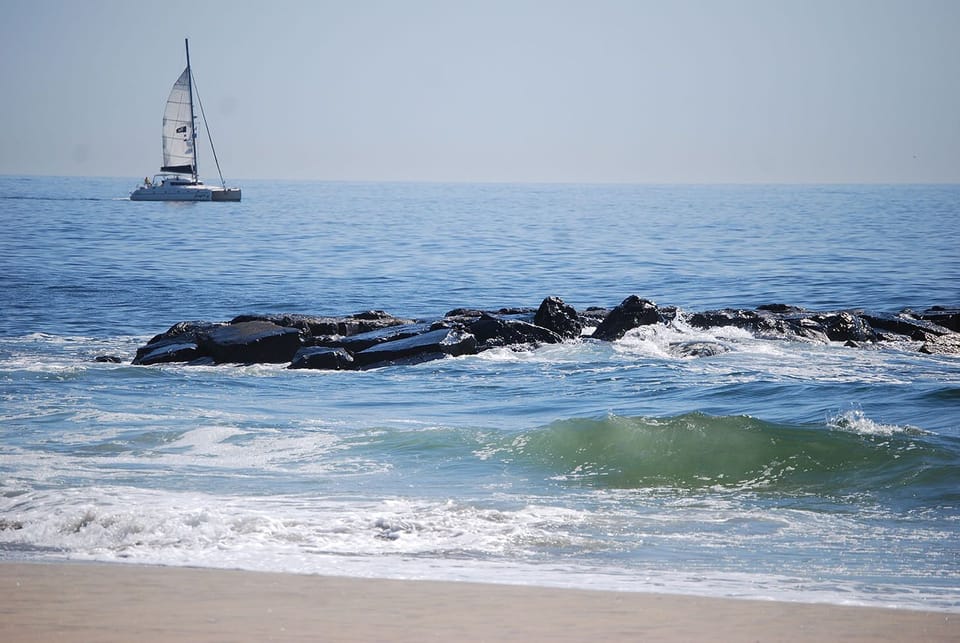 Asbury Park beach on a summer morning.