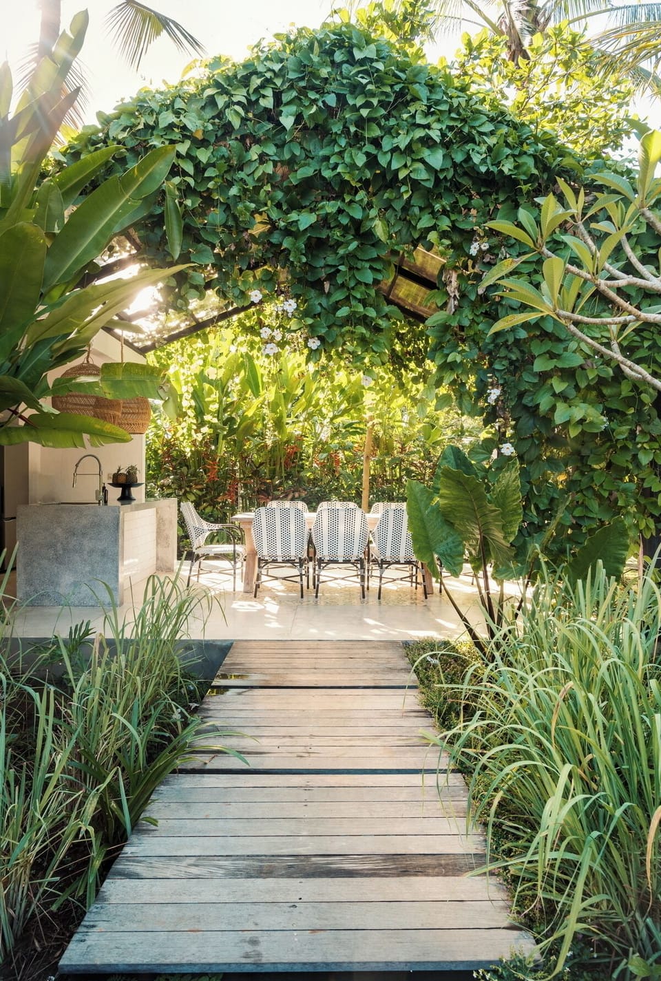View at the kitchen and dining area in the afternoon