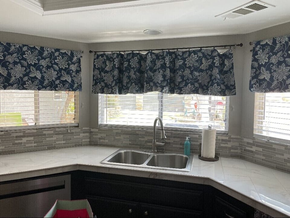 Full view of backyard from the kitchen