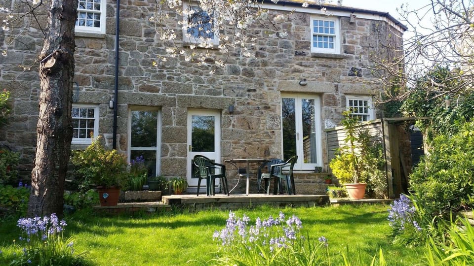 House from garden, spring.