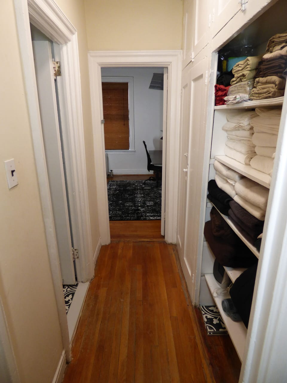 Towel, toiletry and broom closet