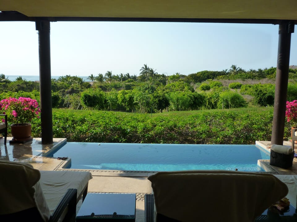 View of private patio and dunk pool.