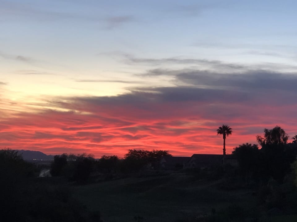 Sunset view from deck