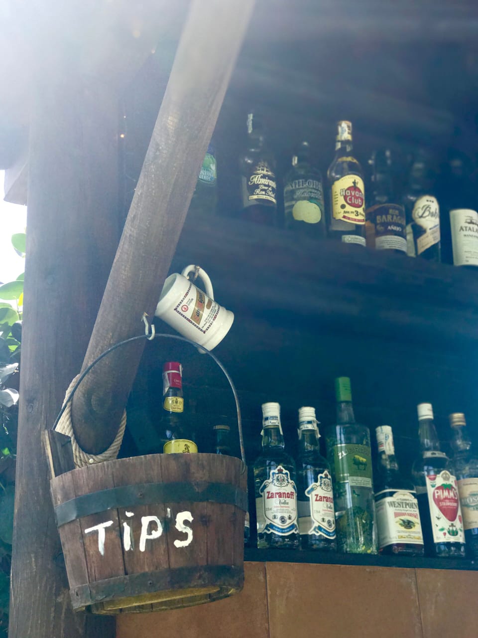 Fully stocked poolside bar for guests arrival !
