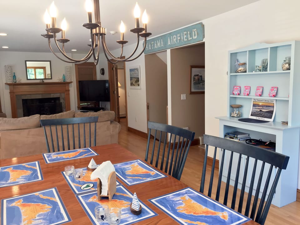 Dining area open to living room.