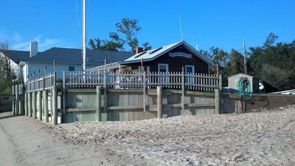 Junior yacht club and beach area,  around the corner 1/4 mile 