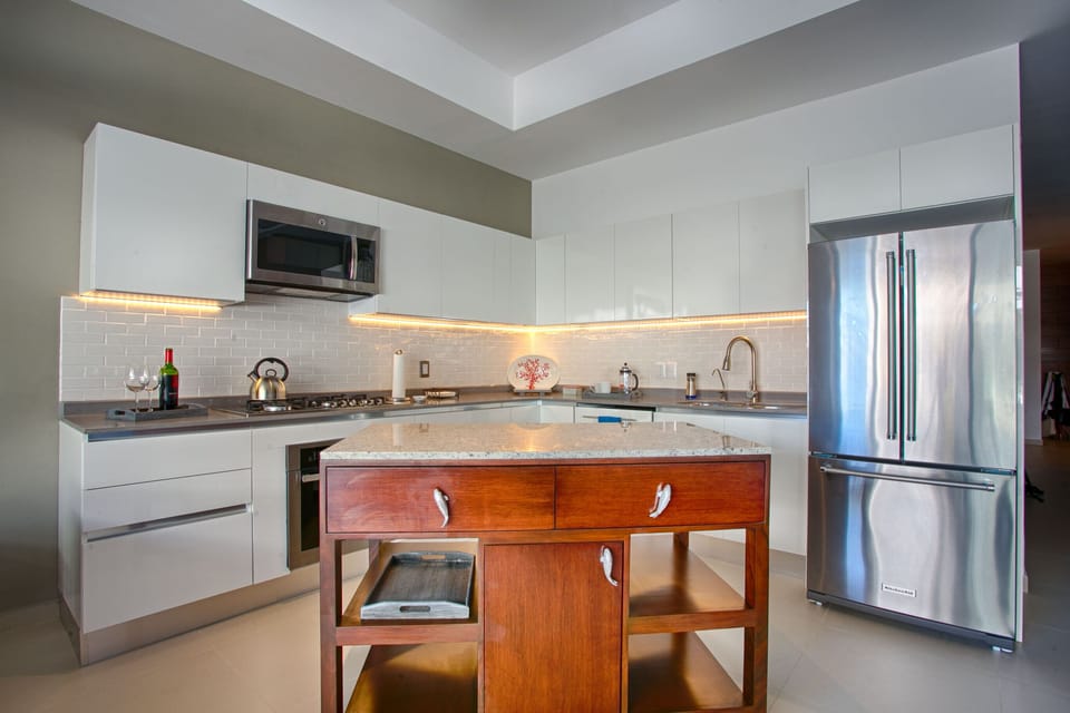 Kitchen island provides extra countertop space