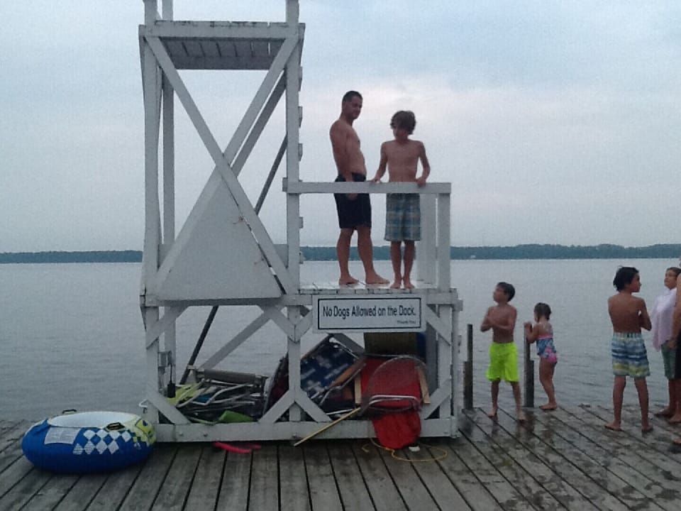 Every child loves the challenge of jumping off the lower tower and then when brave enough, the high tower!