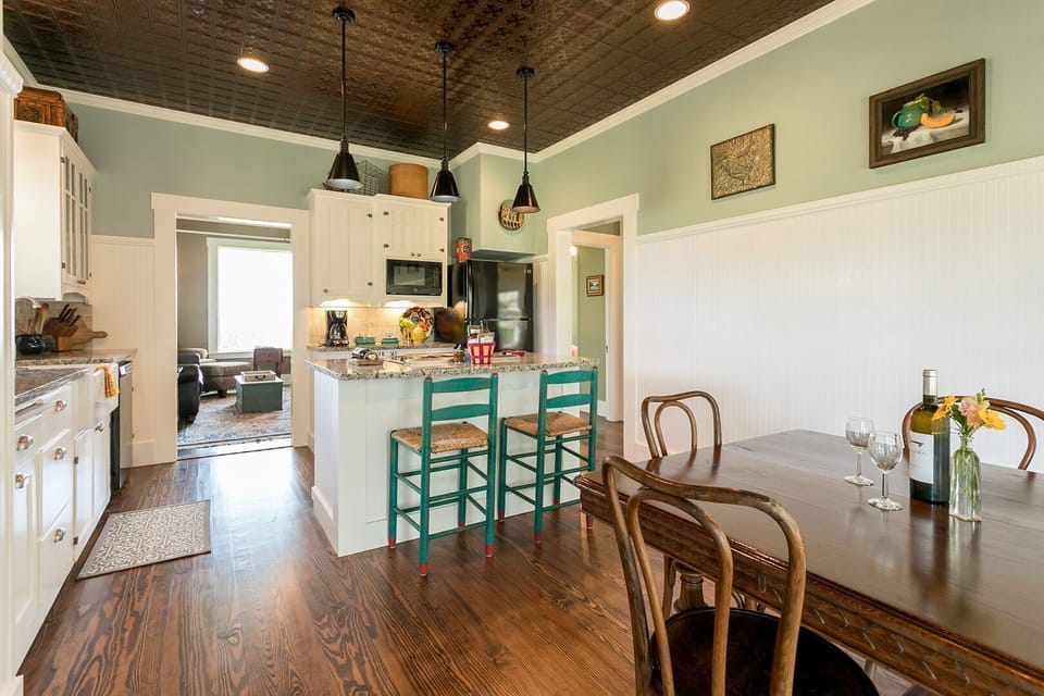 Fully-equipped and featuring granite counters, the kitchen is quite a sight