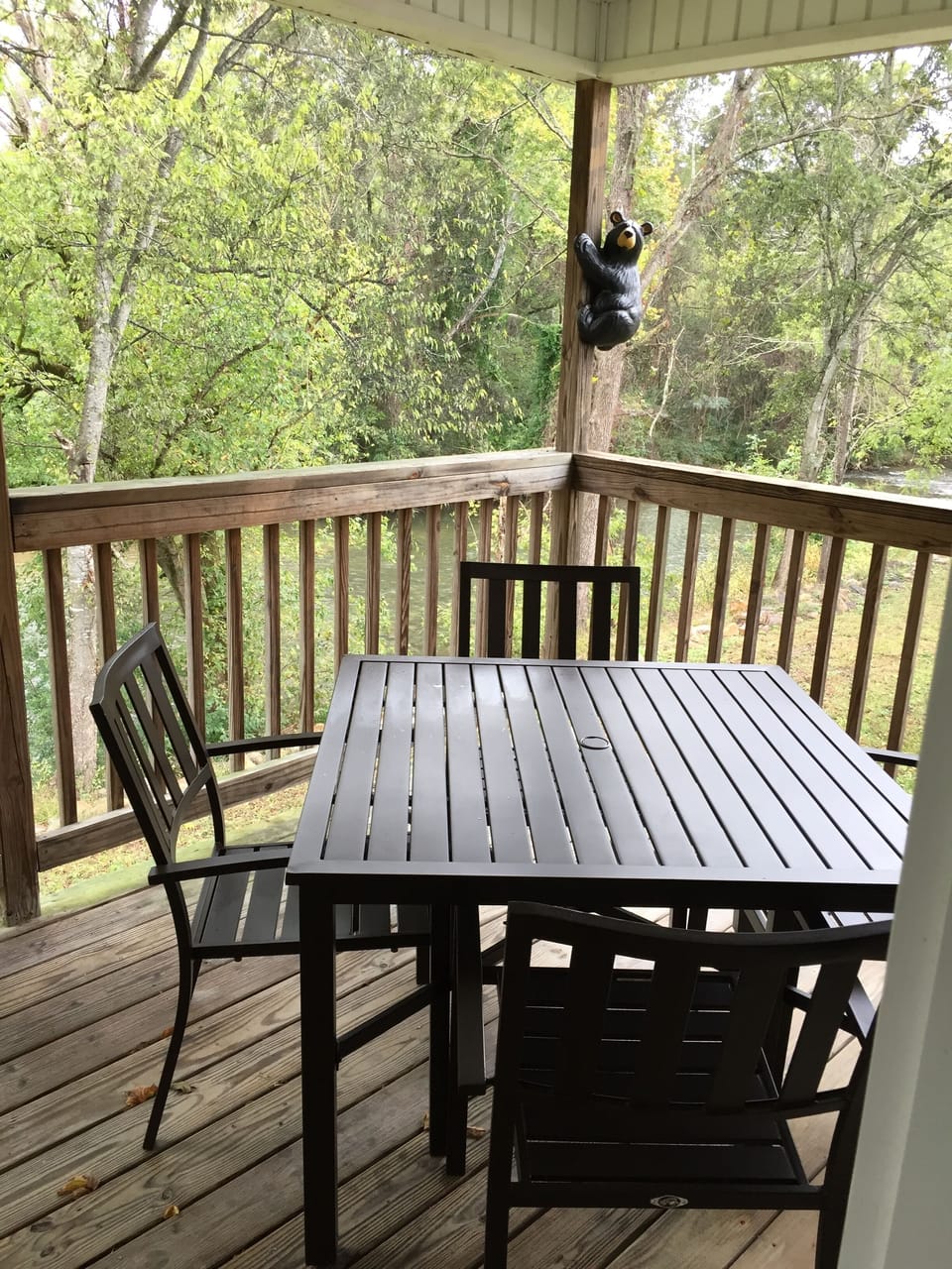Enjoy your morning coffee on the back deck