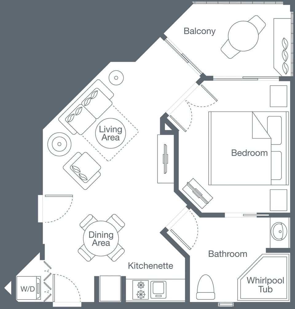 This rendering provided to give an idea of the room layout. Stovetop is not incl