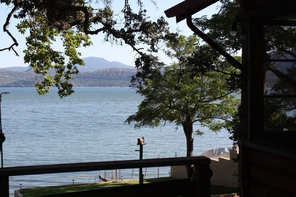 View from deck and private Charcoal BBQ 