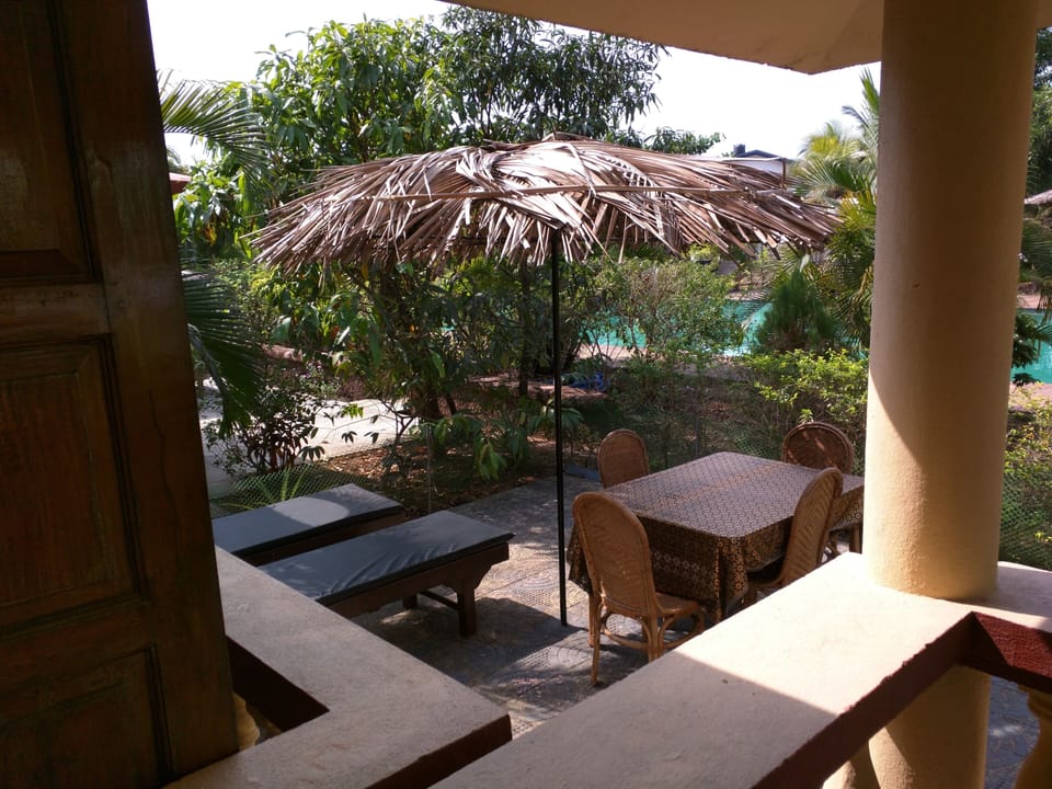 View from Porch onto Patio & Pool