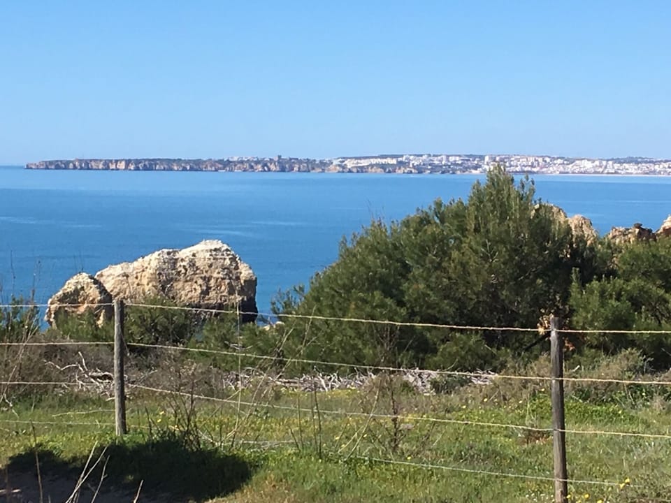 view to Lagos Bay from ridge next to Praia do Alemao 