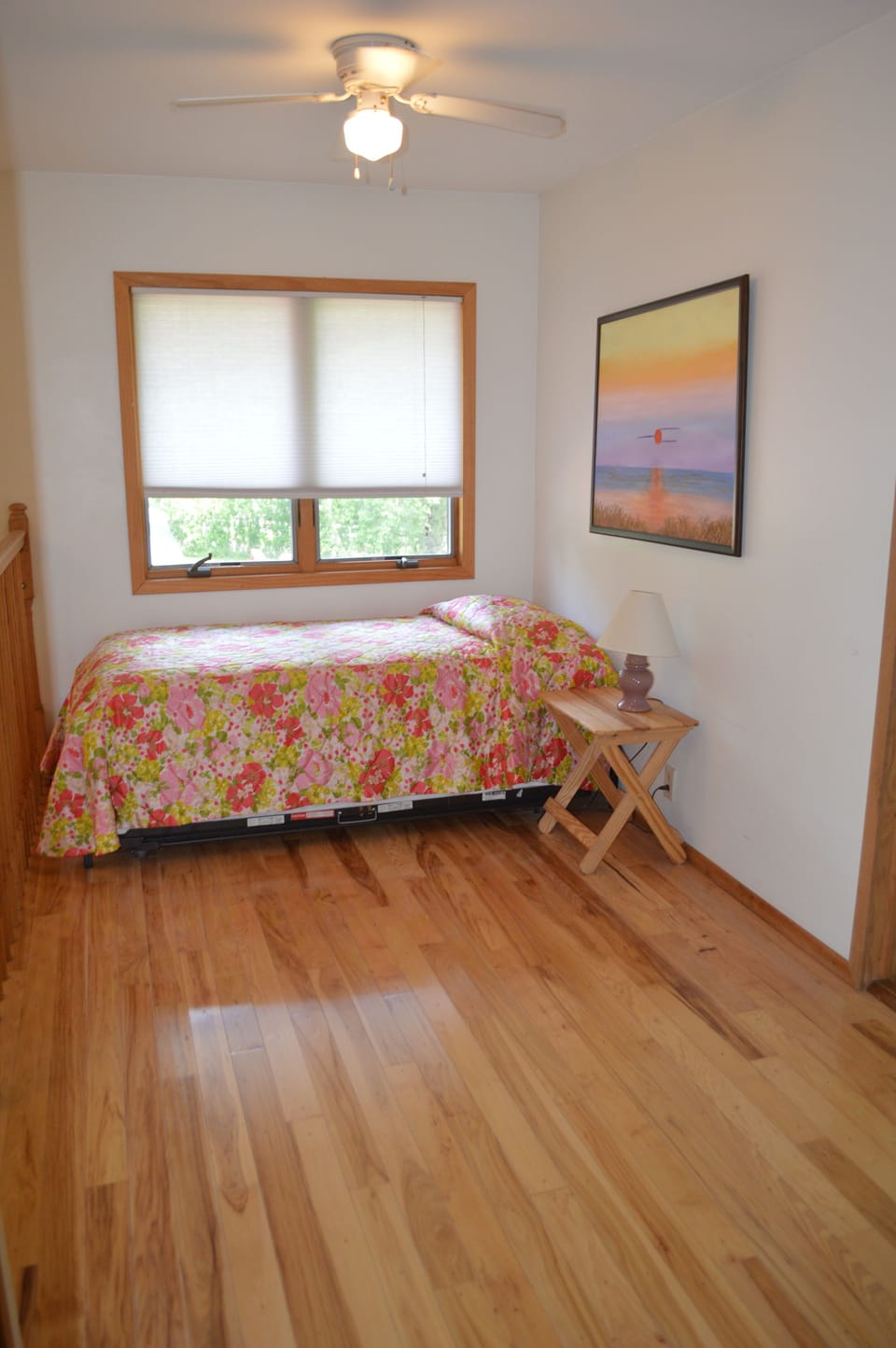 Day bed with second roll away bed underneath it on the upstairs landing.