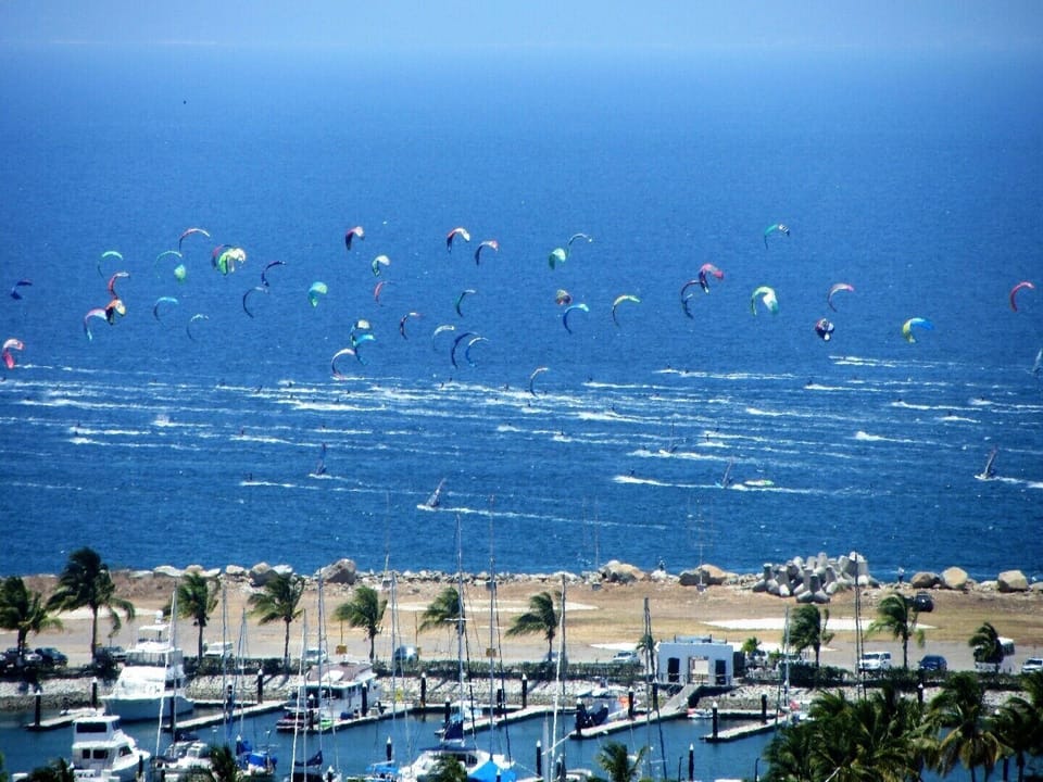 La Cruz Kite Festival in front of the Marina