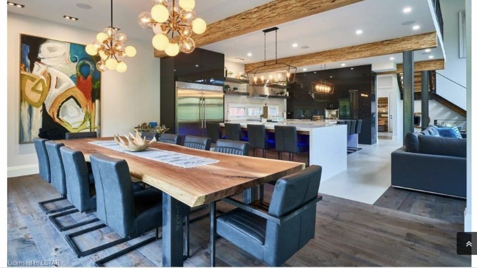 Dining room opens to kitchen and living space
