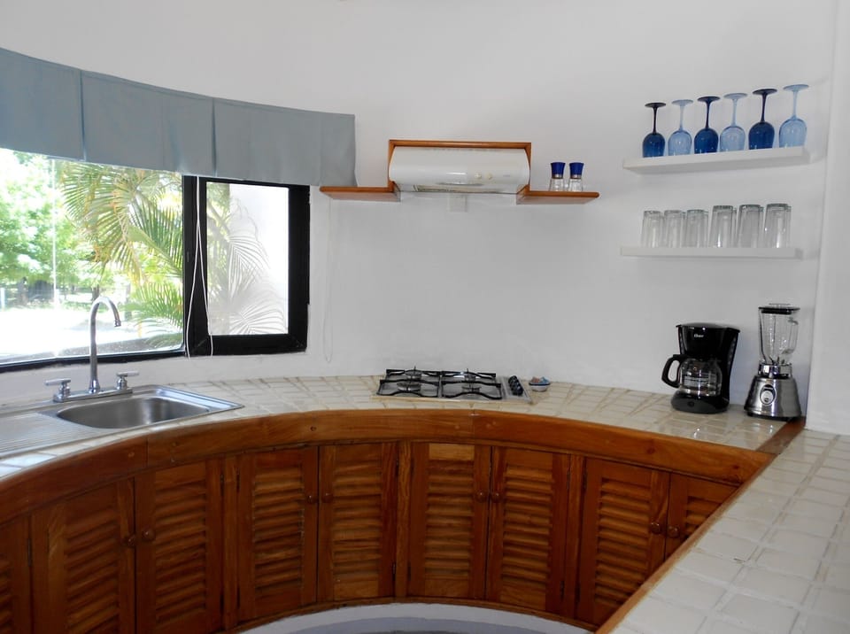 Kitchen with exciting view.